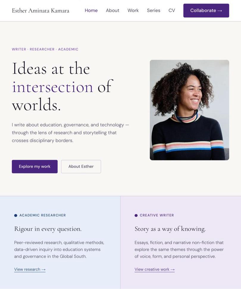 Esther Kamara Portfolio screenshot