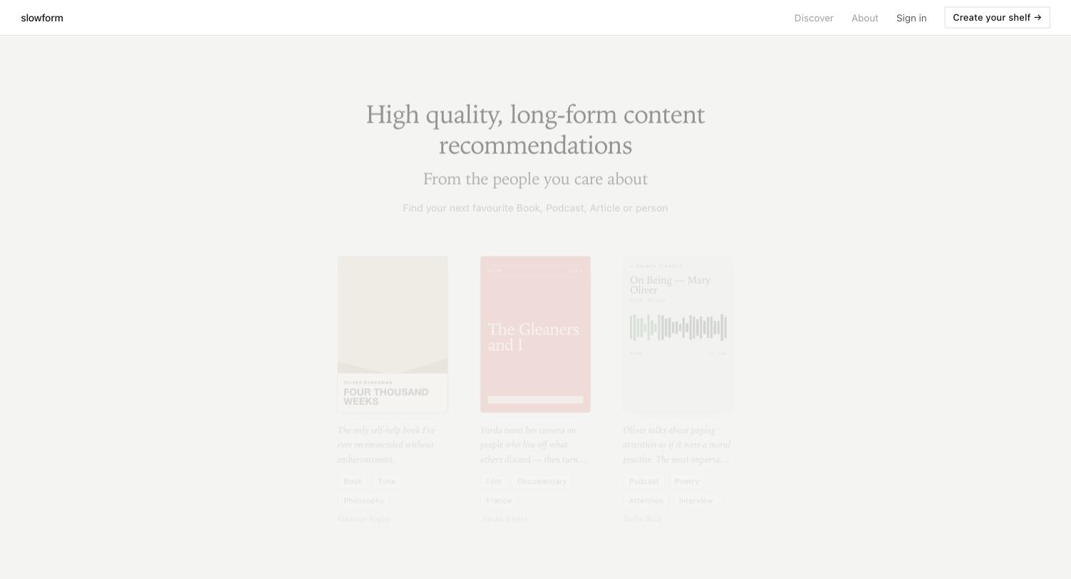 Slowform website screenshot